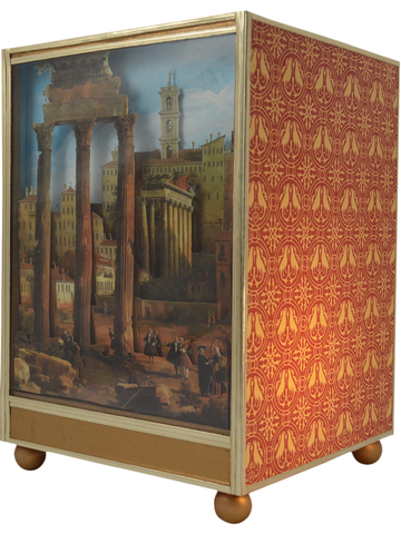 Rome, ruins of the Forum, Diorama Cartonage Waste Paper Basket