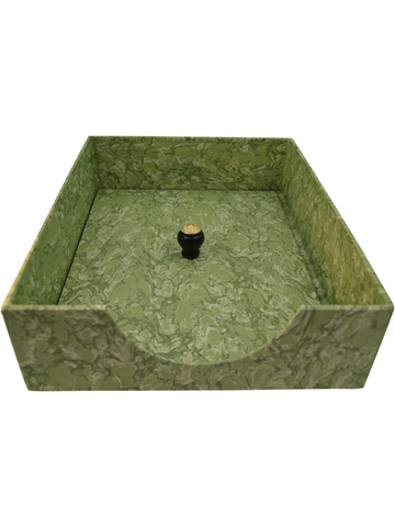 In-Box with Lid in Light Green Marble Paper