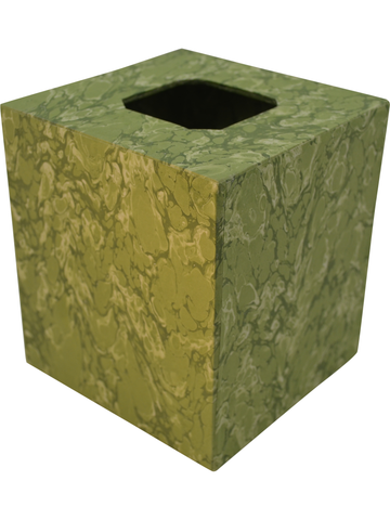 Tissue Box Cover in Light Green Marble Italian Paper