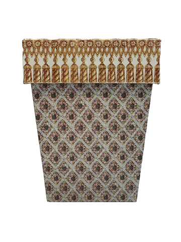 Waste Paper Basket with Tassel Fringe Cuff on Giordino